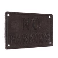 Żeliwna dekoracja ścienna "NO PARKING" czarna, 11x 18 cm
