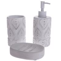Zestaw cementowych akcesoriów łazienkowych Lavabo 3 szt., biały