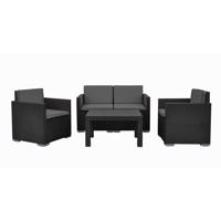 Zestaw ogrodowy Rattan, 4 szt., antracytowy
