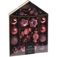 Zestaw ozdób świątecznych Festive winowy, 32 szt., winny