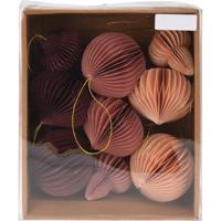 Zestaw papierowych ozdób Ornaments różowy, 8 cm, 9 szt.