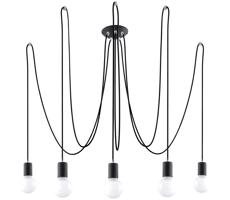 Żyrandol na Lanku EDISON 5 5xE27/60W/230V czarny