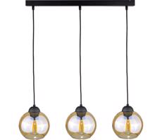 Żyrandol na lince AMBRE BLACK 3xE27/60W/230V