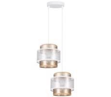 Żyrandol na lince GABI 2xE27/60W/230V złoty/biały śr. 30 cm