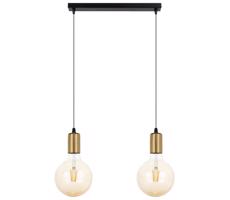 Żyrandol na lince MIROS 2xE27/60W/230V czarny/złoty